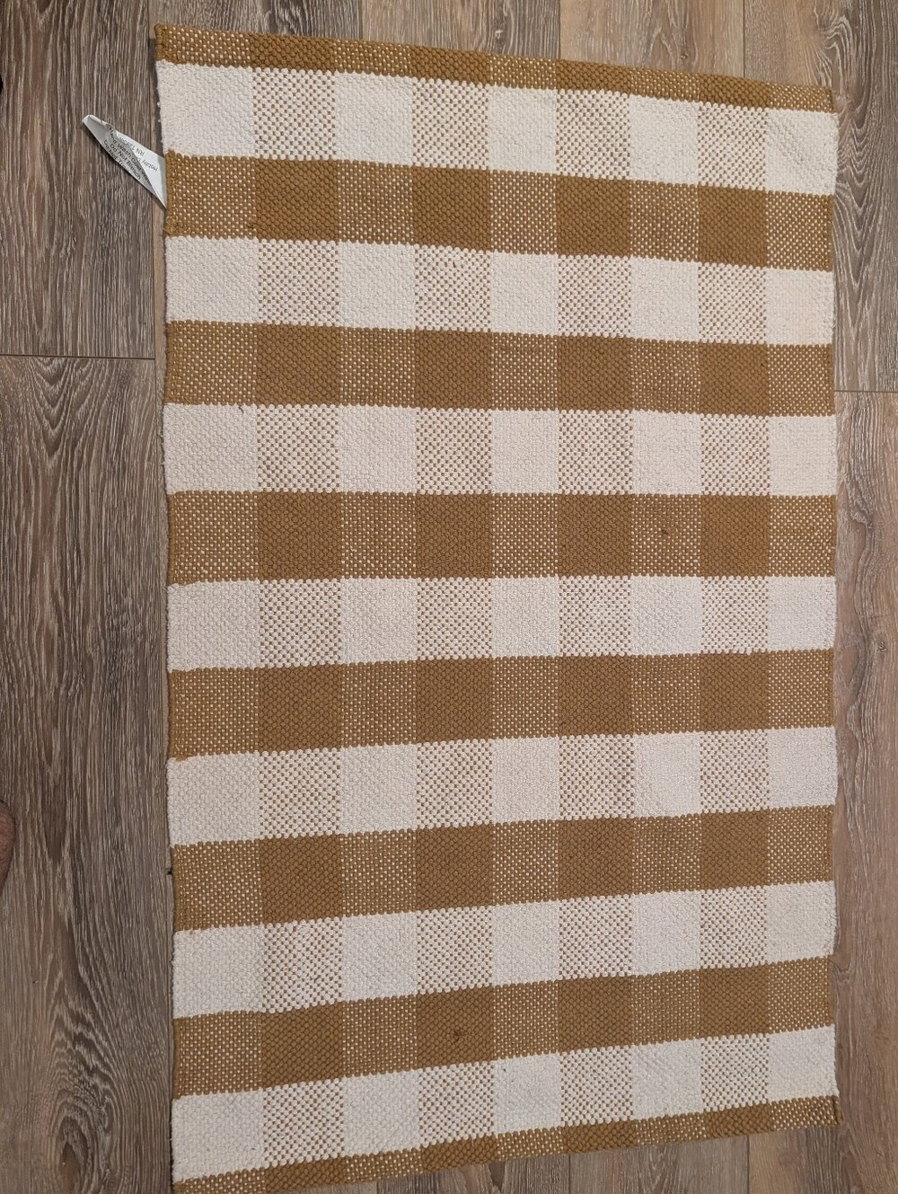 Hobby Lobby Tan and Cream Checkered Door Mat